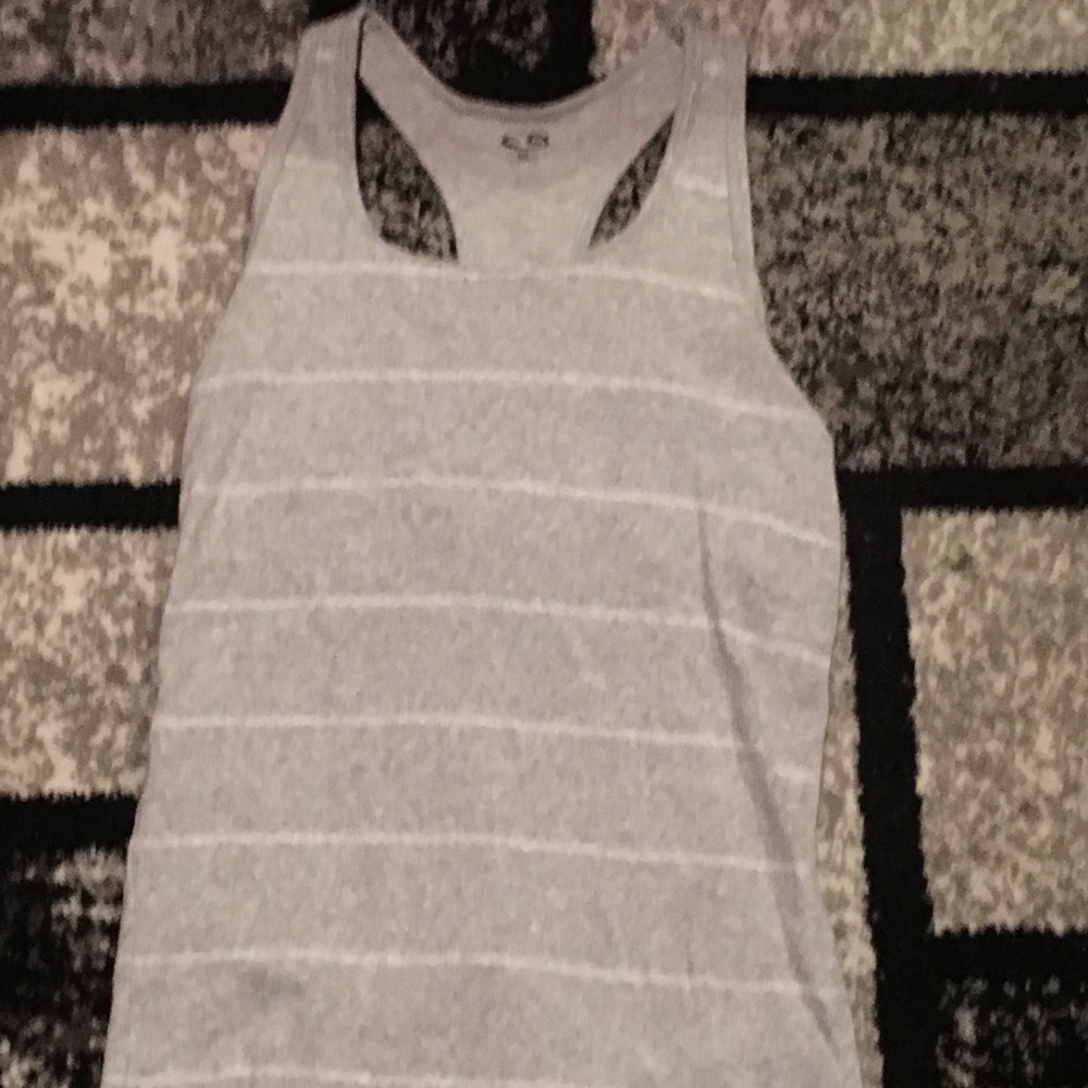 Grey and white champion tank top